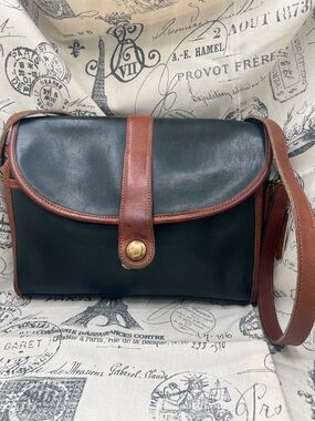 Coach Spectator Roll Two-Tone Leather Messenger Bag in Green and Brown